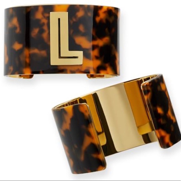 Gorgeous ‘L’ initial tortoise cuff 14k gold plate - Picture 1 of 3